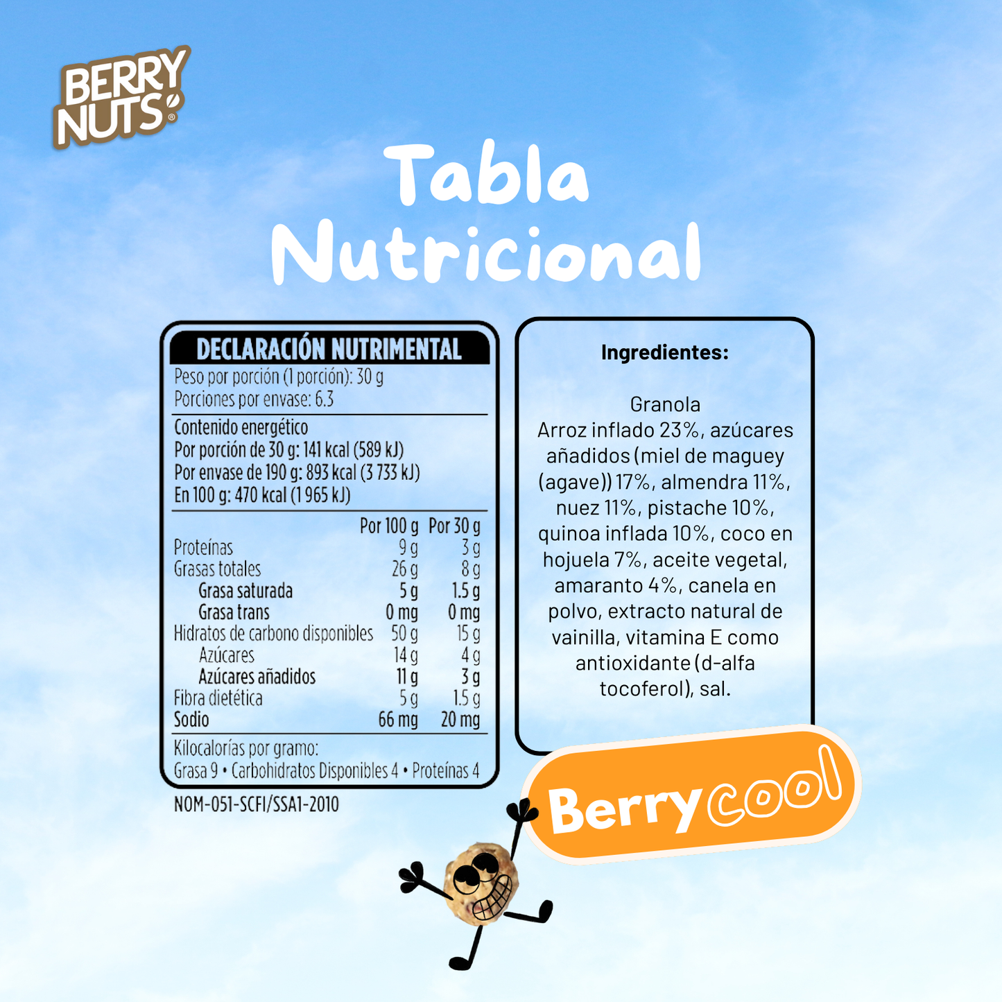 Granola Bery Nuts® Bolsita con Arándano y Almendra de 25g