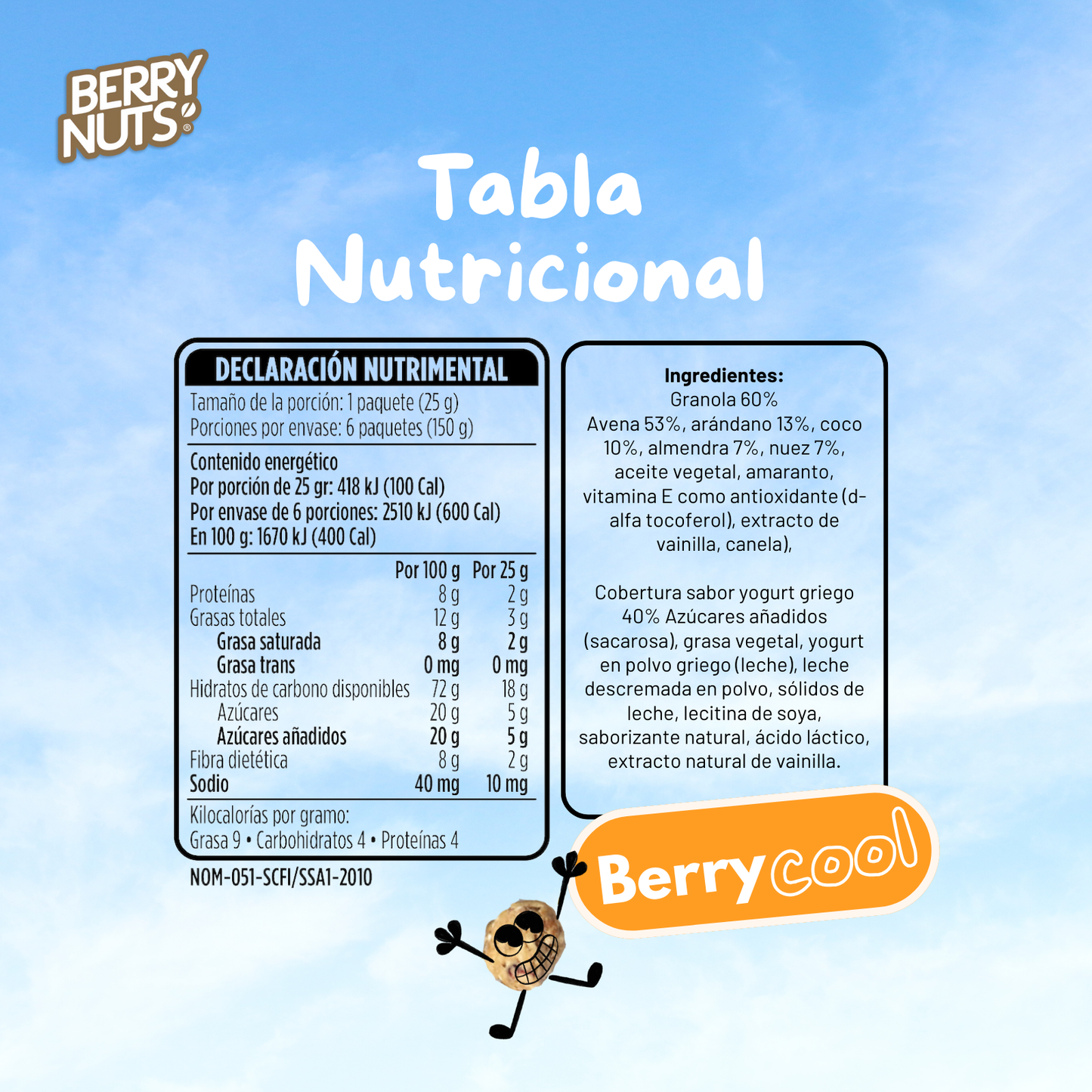 Bolsita de Clusters® Yogurt Griego Berry Nuts® 25 g