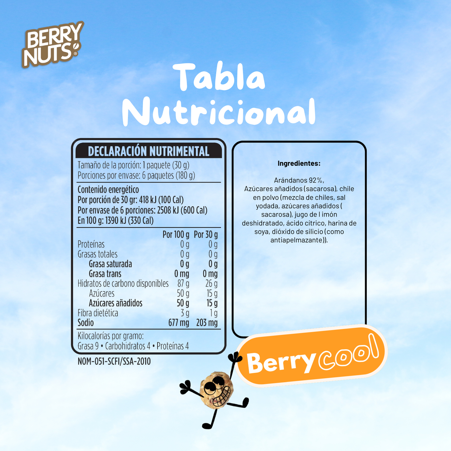 Bolsita de Arándanos Enchilados ArandaNuts® Berry Nuts® 30g