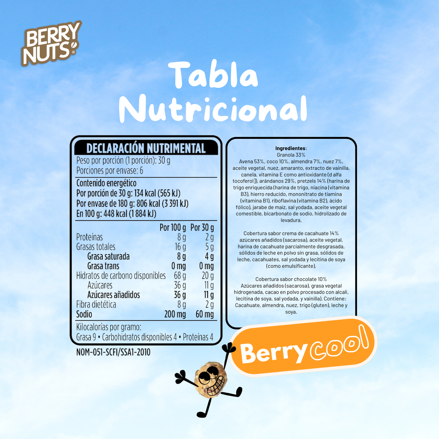 Clusters® Mix con Pretzel Berry Nuts® 180g, 500g y 1 Kg