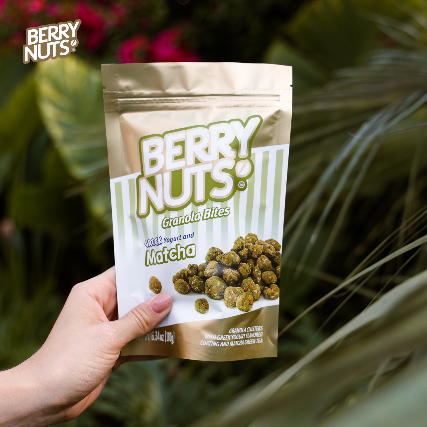 Clusters® Yogurt Griego Matcha Berry Nuts® 180g y 1Kg