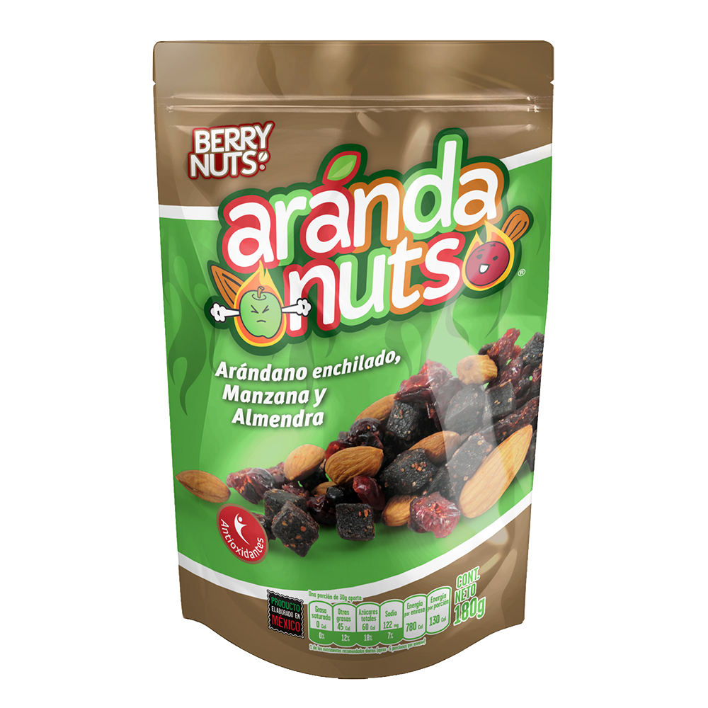 ArandaNuts® Berry Nuts® Arándanos Enchilados con Manzana y Almendras 180g