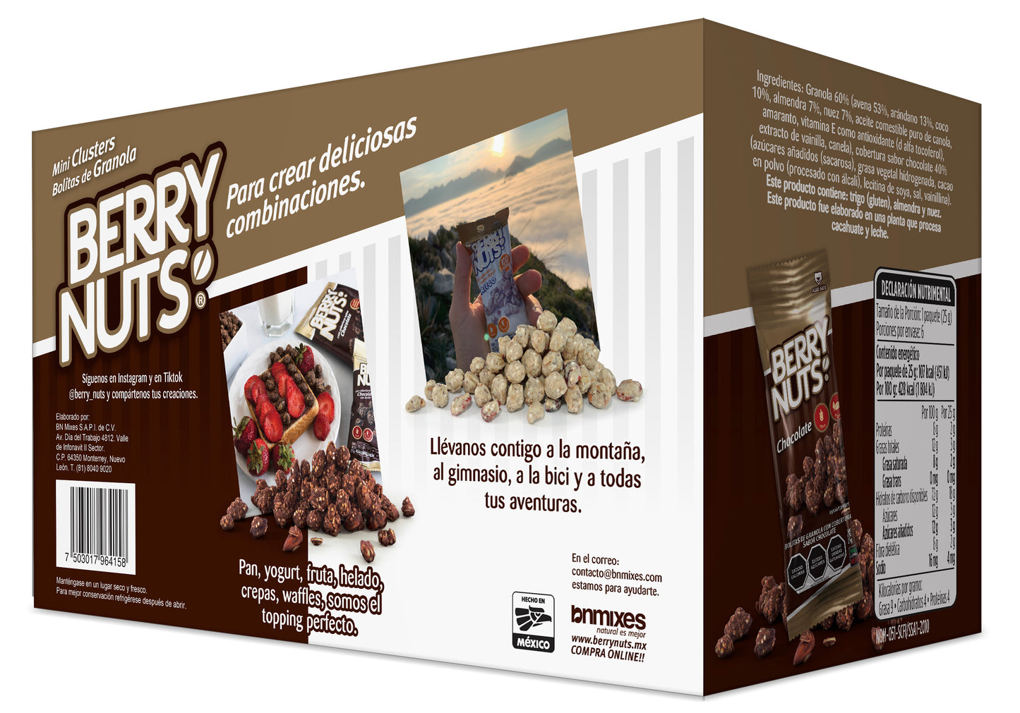 28 Pack Clusters® Berry Nuts® Yogurt Griego y Chocolate 25g c/u