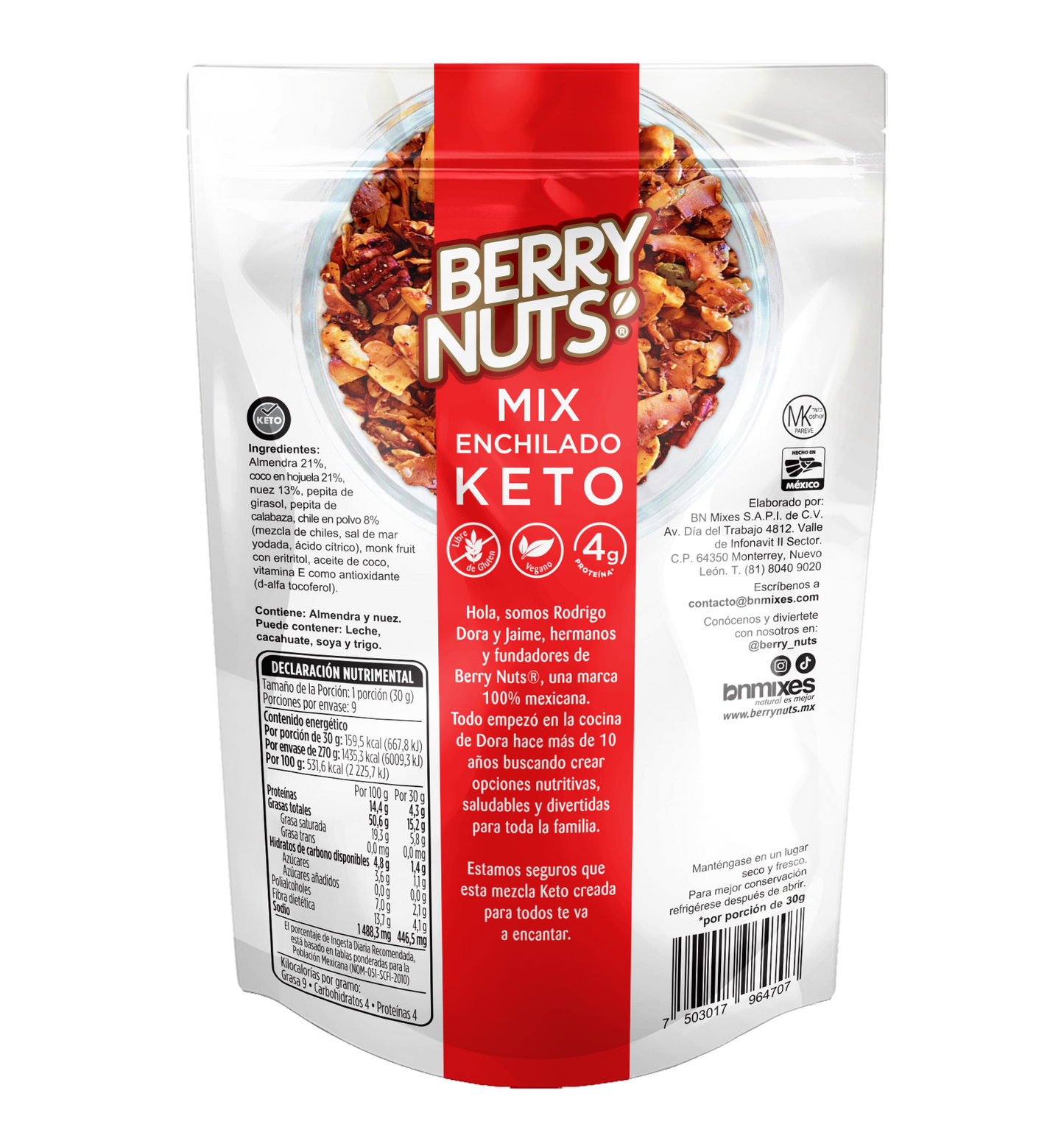 Mix Enchilado Keto con Nuez, Coco y Almendra de 270g