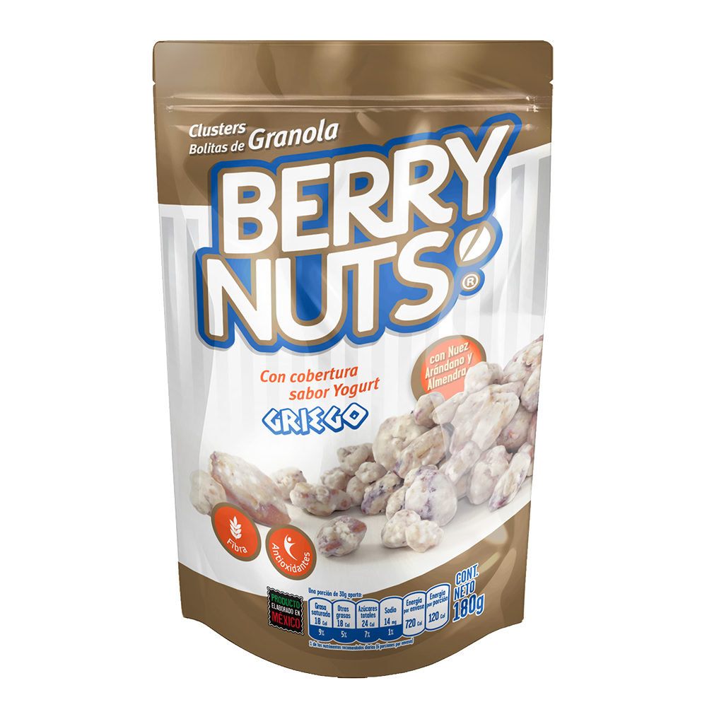 Clusters® de Yogurt Griego Berry Nuts® 180g, 500g y 1kg