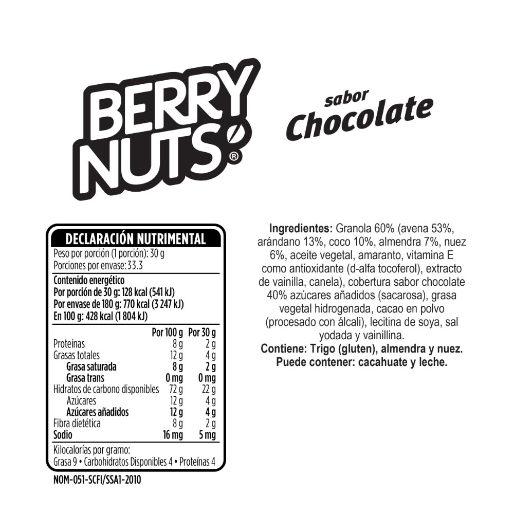 Clusters® de Granola Berry Nuts® Chocolate de 1kg
