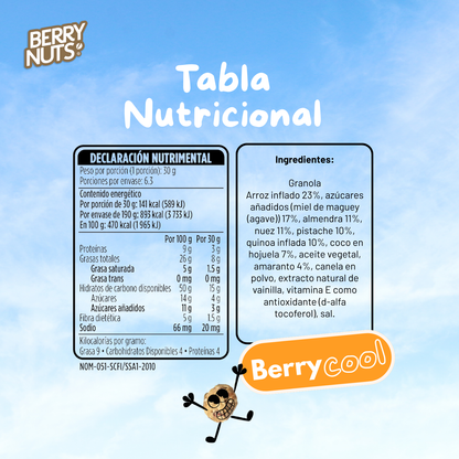 Cereal de Granola Sin Gluten con Nuez, Pistache y Quinoa Berry Nuts®  190g, 500g