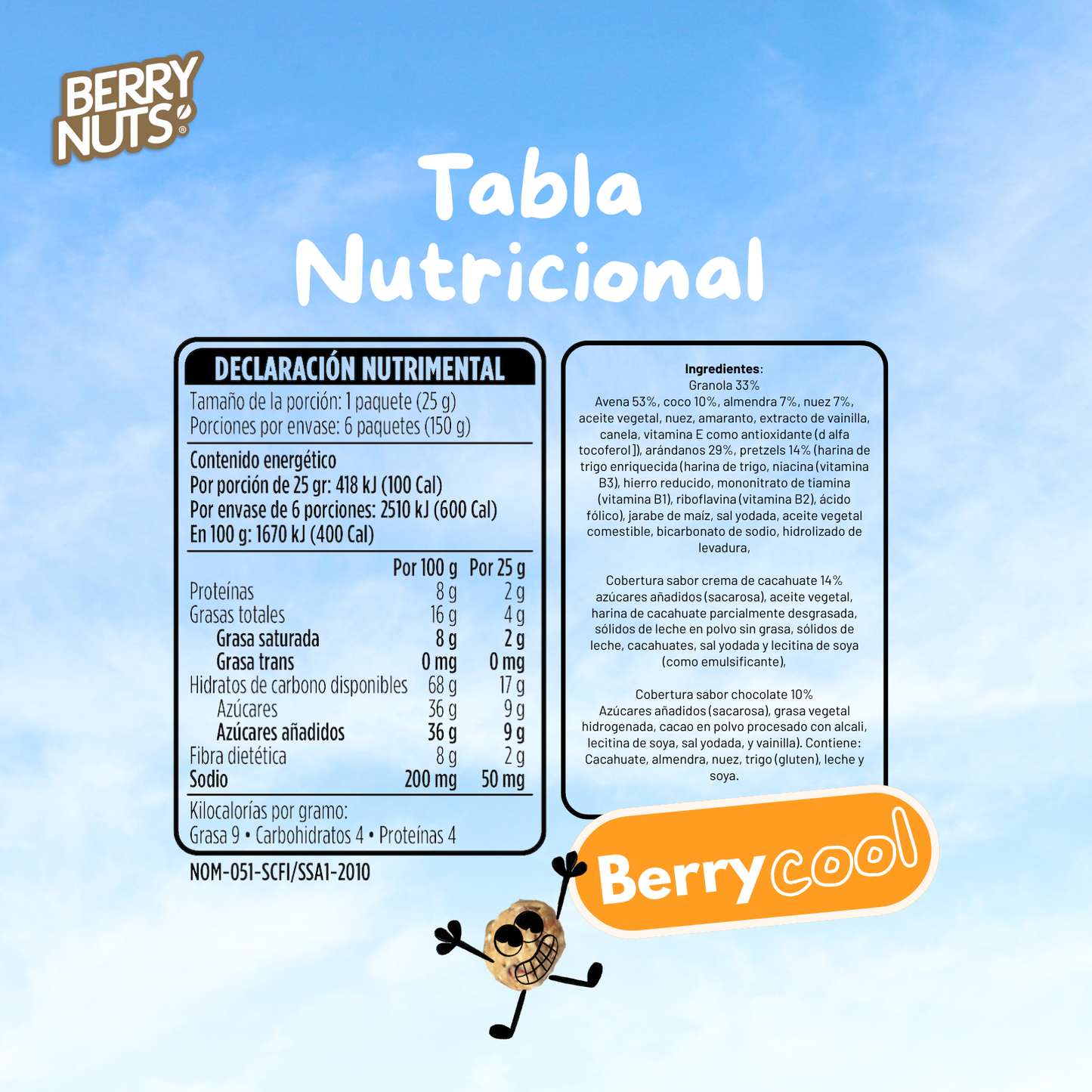 Bolsita de Clusters® Mix con Pretzel Berry Nuts® 25g