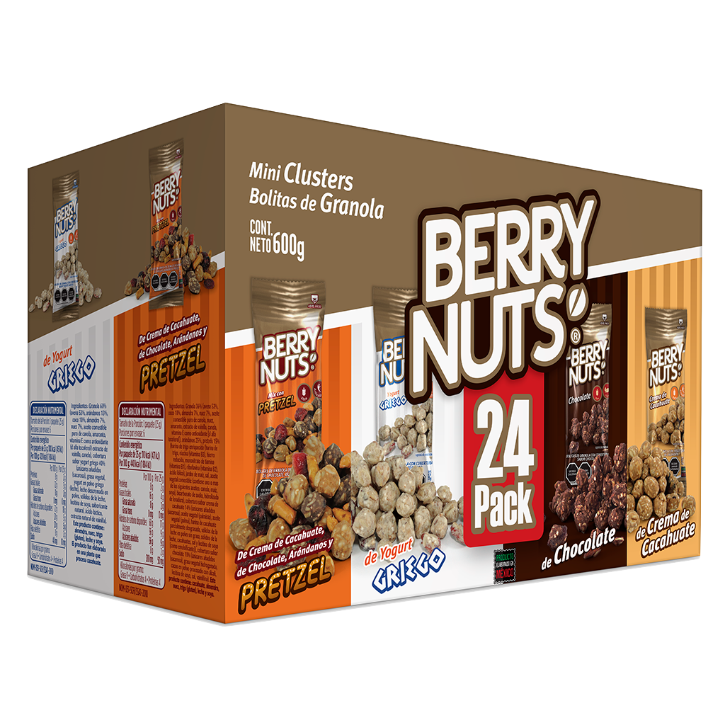 Clusters® de Granola Berry Nuts®  de 24 Pack Mix de Bolsitas de 4 Sabores