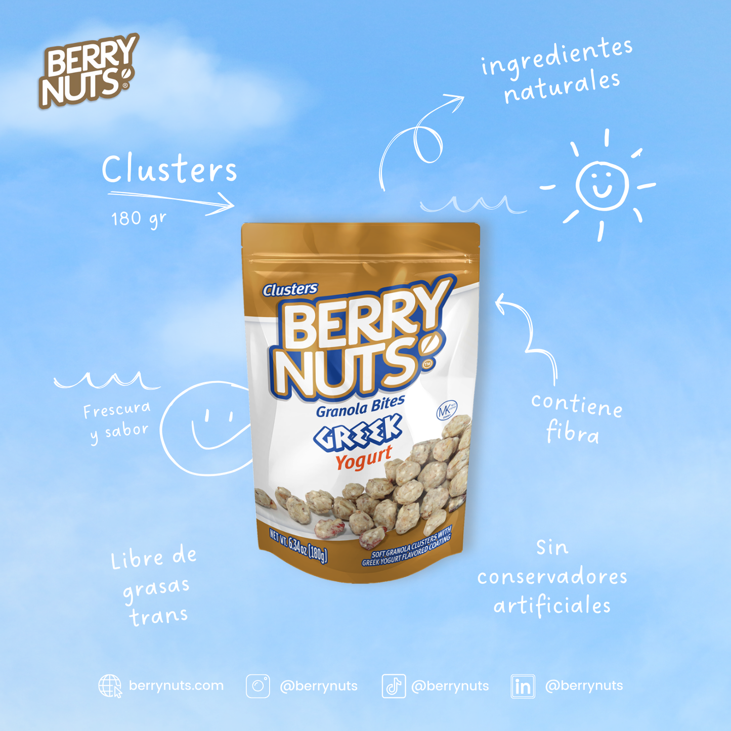 Kit Berry Nuts | Cluster Yogurt y Chocolate + Crunchy cluster Yogurt y Chocolate