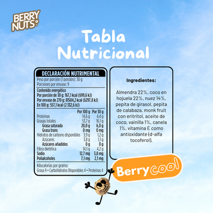 Granola Keto con Canela, Nuez, Coco y Almendra Berry Nuts® 270g