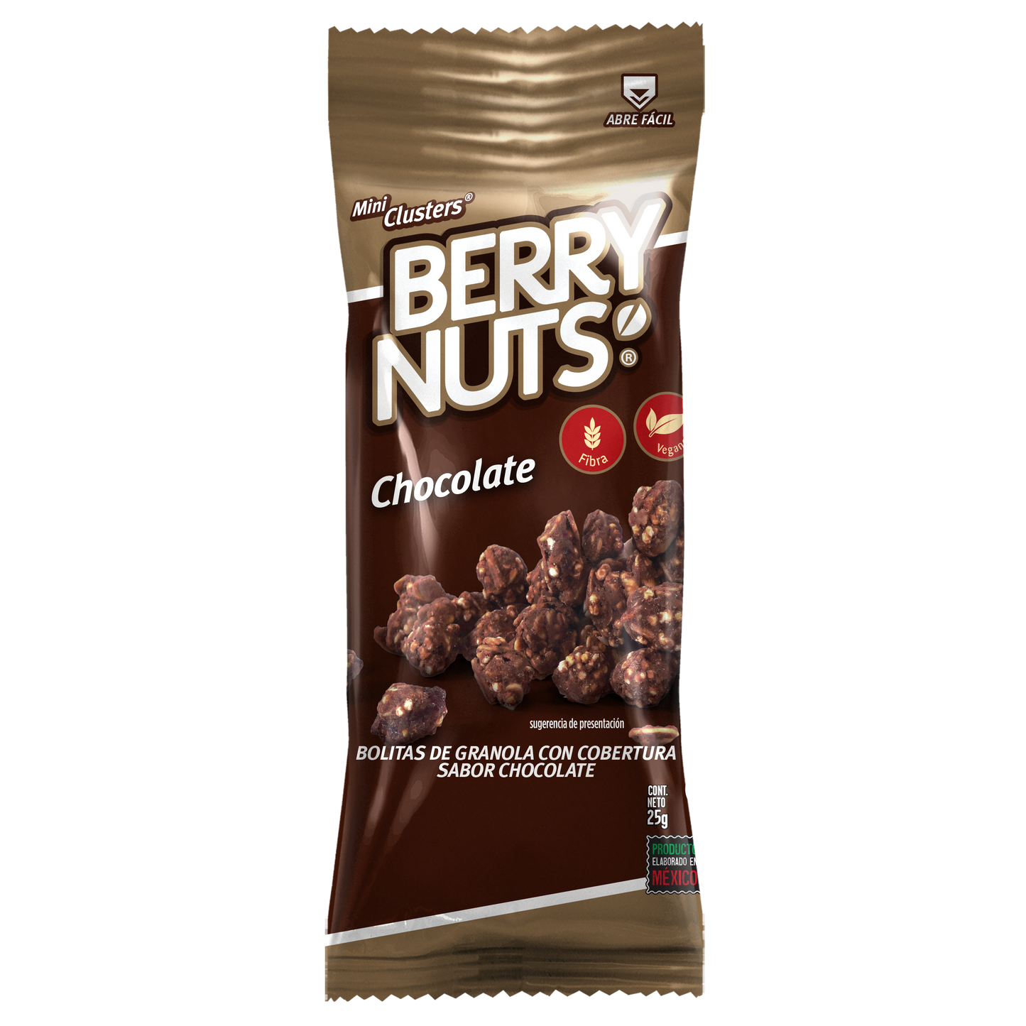 Clusters® de Granola Bery Nuts® Bolsita de Chocolate de 25g