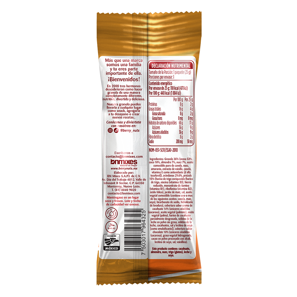 Bolsita de Clusters® Mix con Pretzel Berry Nuts® 25 g