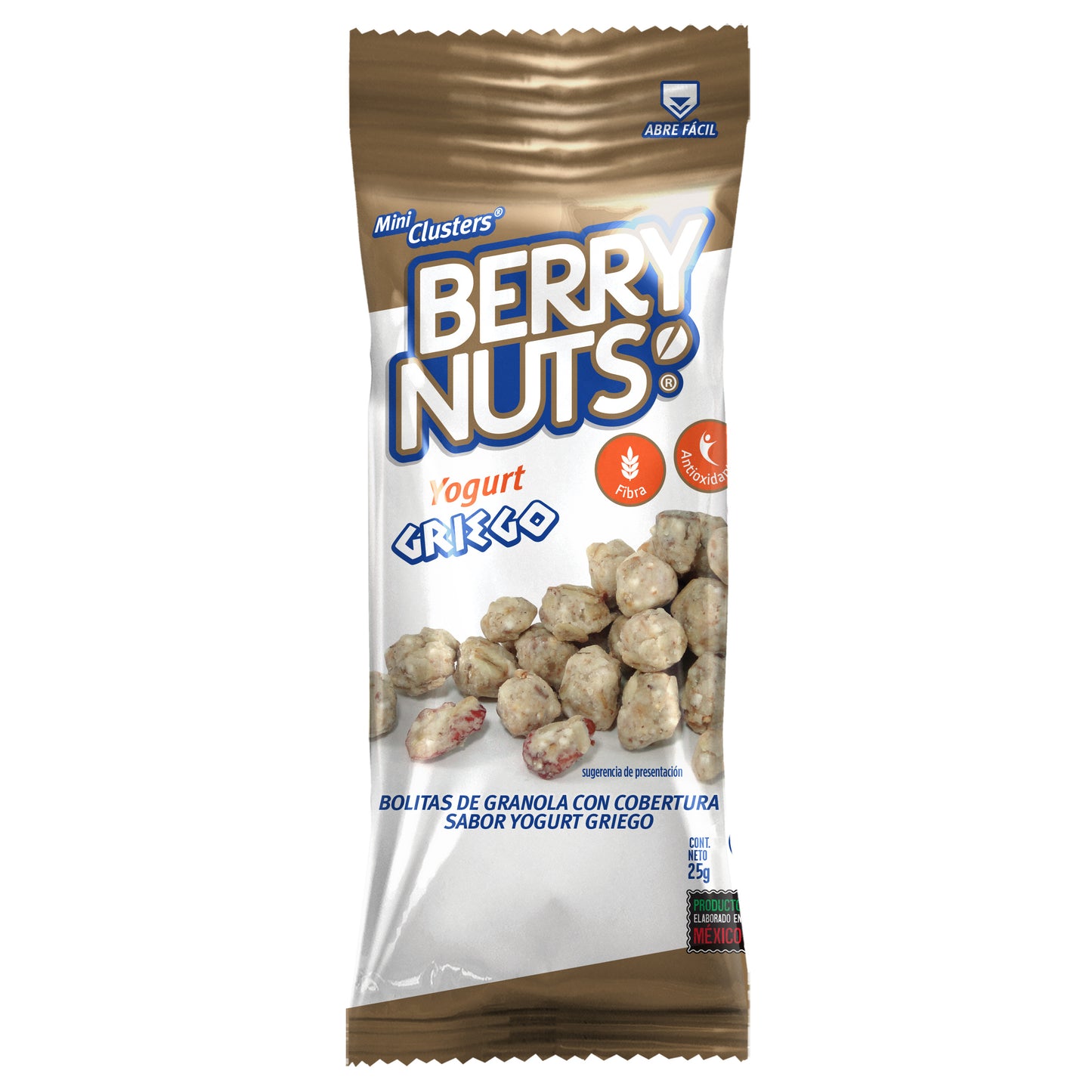 Clusters® de Granola Bery Nuts® Bolsita de Yogurt Griego de 25g