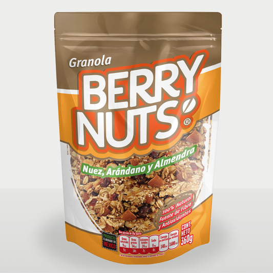 Granola Berry Nuts® con Nuez, Arándano y Almendra 360g y 1kg