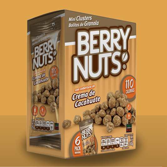Six Pack Clusters® Crema de Cacahuate 25g c/u