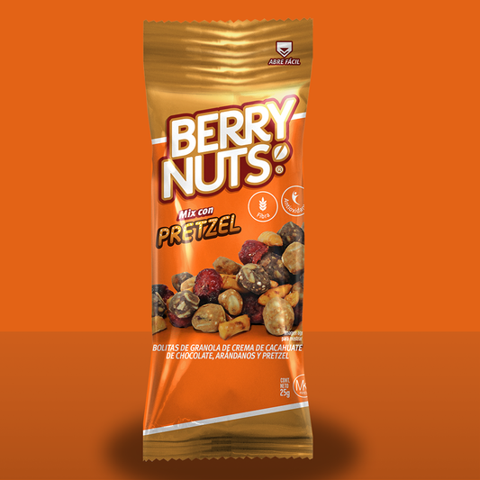 Bolsita de Clusters® Mix con Pretzel Berry Nuts® 25 g
