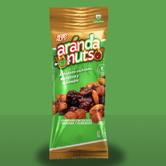 Bolsita ArandaNuts® Arándanos Enchilados con Manzana y Almendras Berry Nuts® 30 g