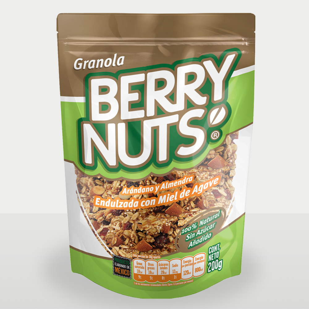 Granola Berry Nuts® con Miel de Agave, Arándano y Almendra 200g y 1kg