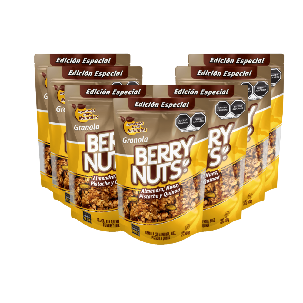 Granola Berry Nuts® Almendra, Nuez, Pistache y Quinoa de 800g