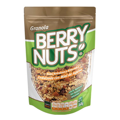 Granola Berry Nuts® Nuez, Arándano y Almendra con Miel de Agave