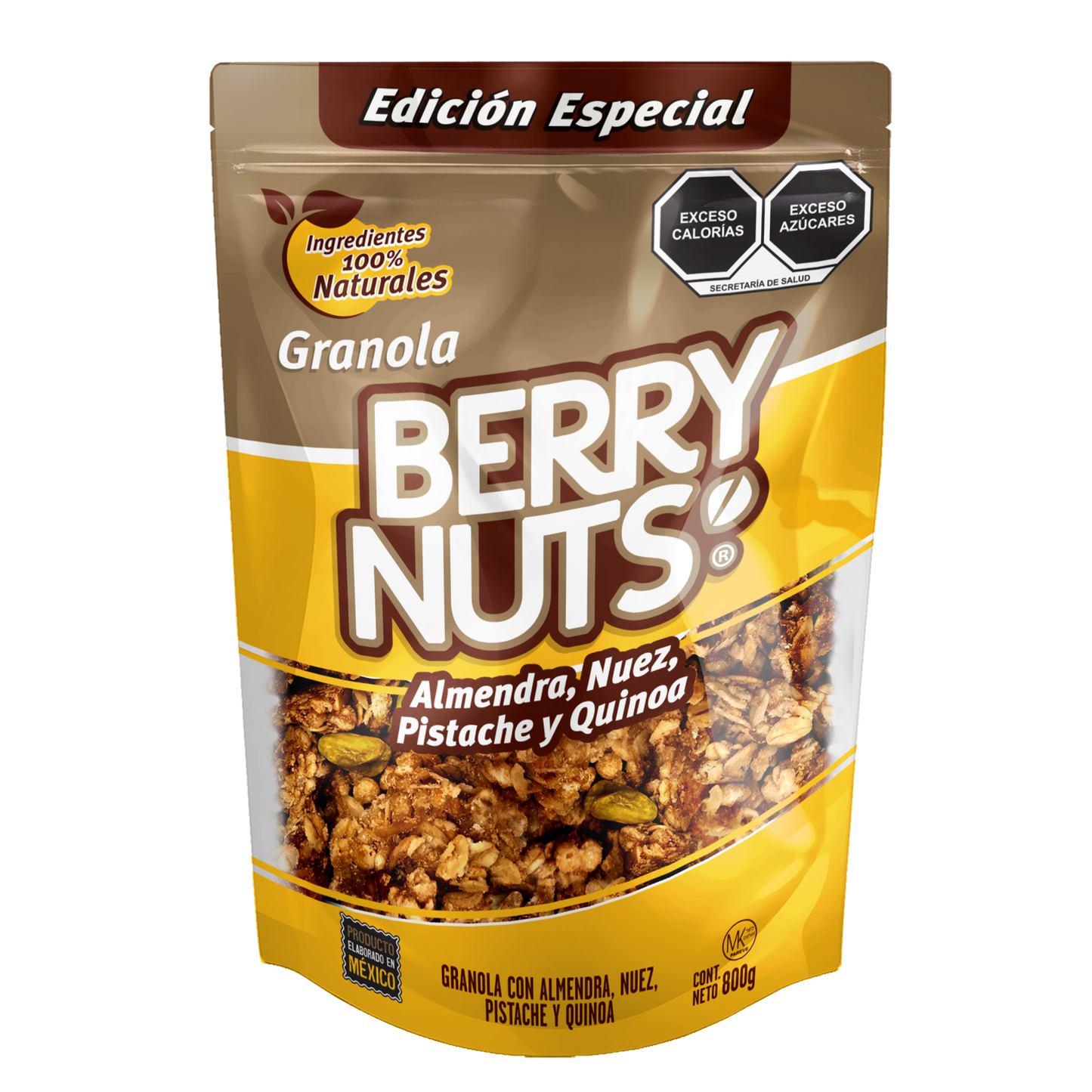 Granola Berry Nuts® Almendra, Nuez, Pistache y Quinoa de 800g