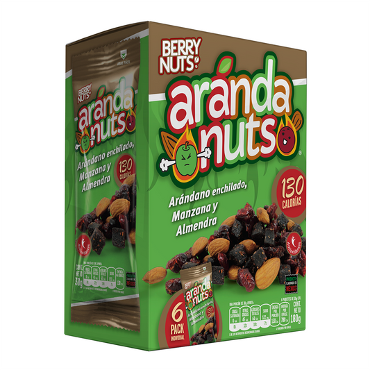 Snacks de Arándano, Manzana Enchilada y Almendras de 30g (6 Pack)