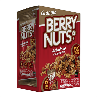 Snacks de Granola Berry Nuts® con Arándano y Almendra de 25g (6 Pack)