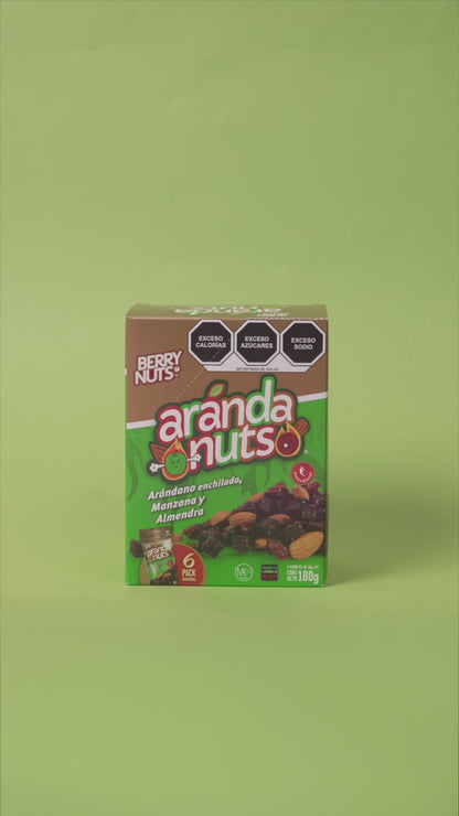 Six Pack ArandaNuts® Arándano Enchilado con Manzana y Almendra 30g c/u
