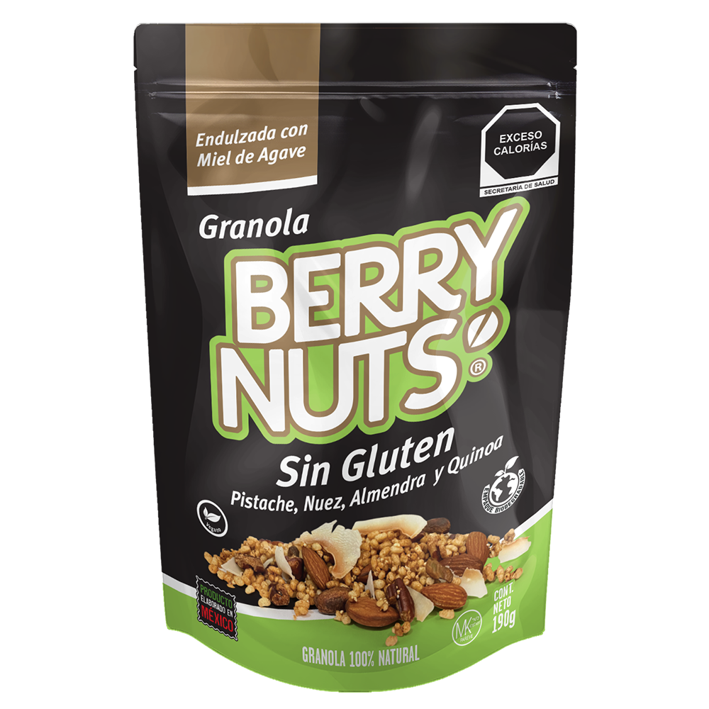 Granola Berry Nuts® Sin Gluten Mix de Nuez, Pistache, Quinoa de 190gr
